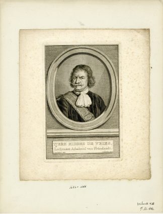 Antique Print-TJERK-HIDDES-DE-VRIES-ADMIRAL-Houbraken-van den Eeckhout-1747