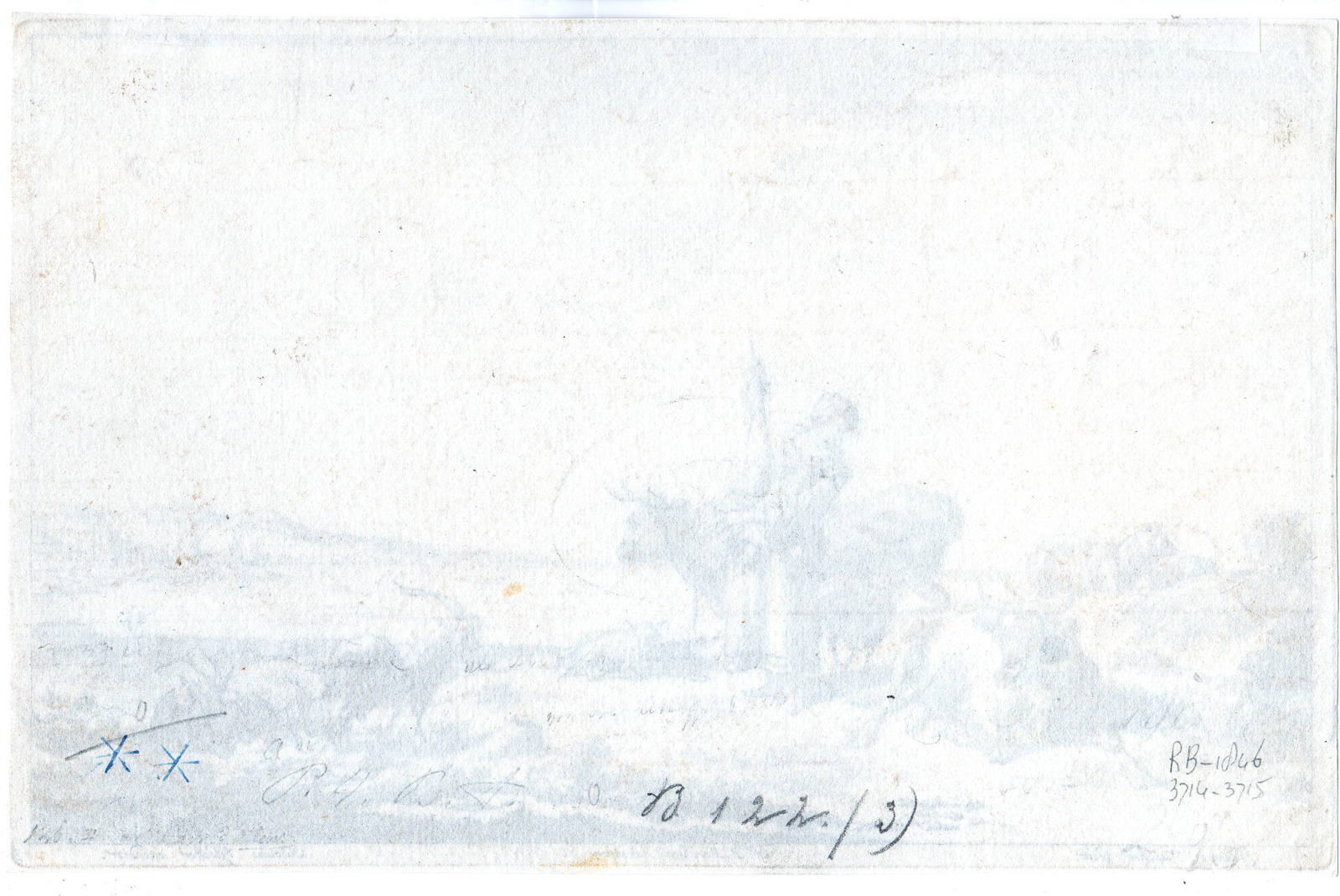 , Antique Master Print-SHEPARD-WIFE-LANDSCAPE-COW-SEA-Visscher-Berchem-c.1670, Pictura Antique Prints
