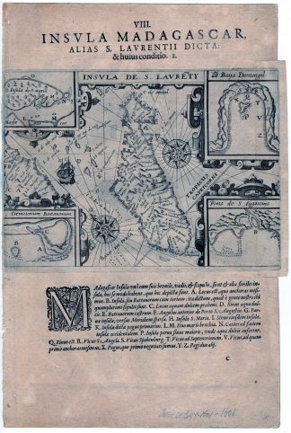 Antique Print-MADAGASCAR-AFRICA-ST. LAURETY-PORTUGUESE EXPLORERS-de Bry-1598