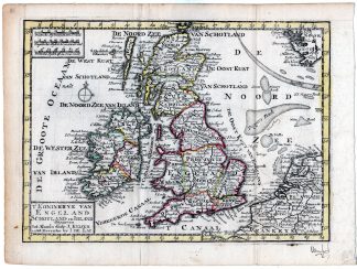 Antique Map-ENGLAND-SCOTLAND-IRELAND-NETHERLANDS-de Lat-1735