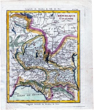 Antique Map-CISALPINE-NAPOLEON-ITALY-Anonymous-1780