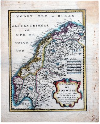 Antique Map-NORWAY-SCANDINAVIA-de Leth-1749