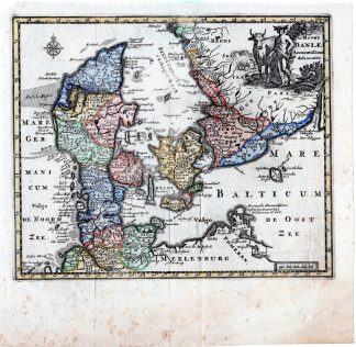 Antique Map-DENMARK-SOUTH SWEDEN-SCANDINAVIA-Senex-1710