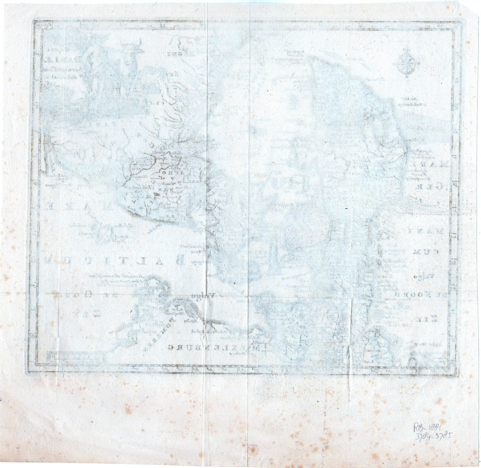 RB 3785 416x405 Antique Map-DENMARK-SOUTH SWEDEN-SCANDINAVIA-Senex-1710 - Image 2