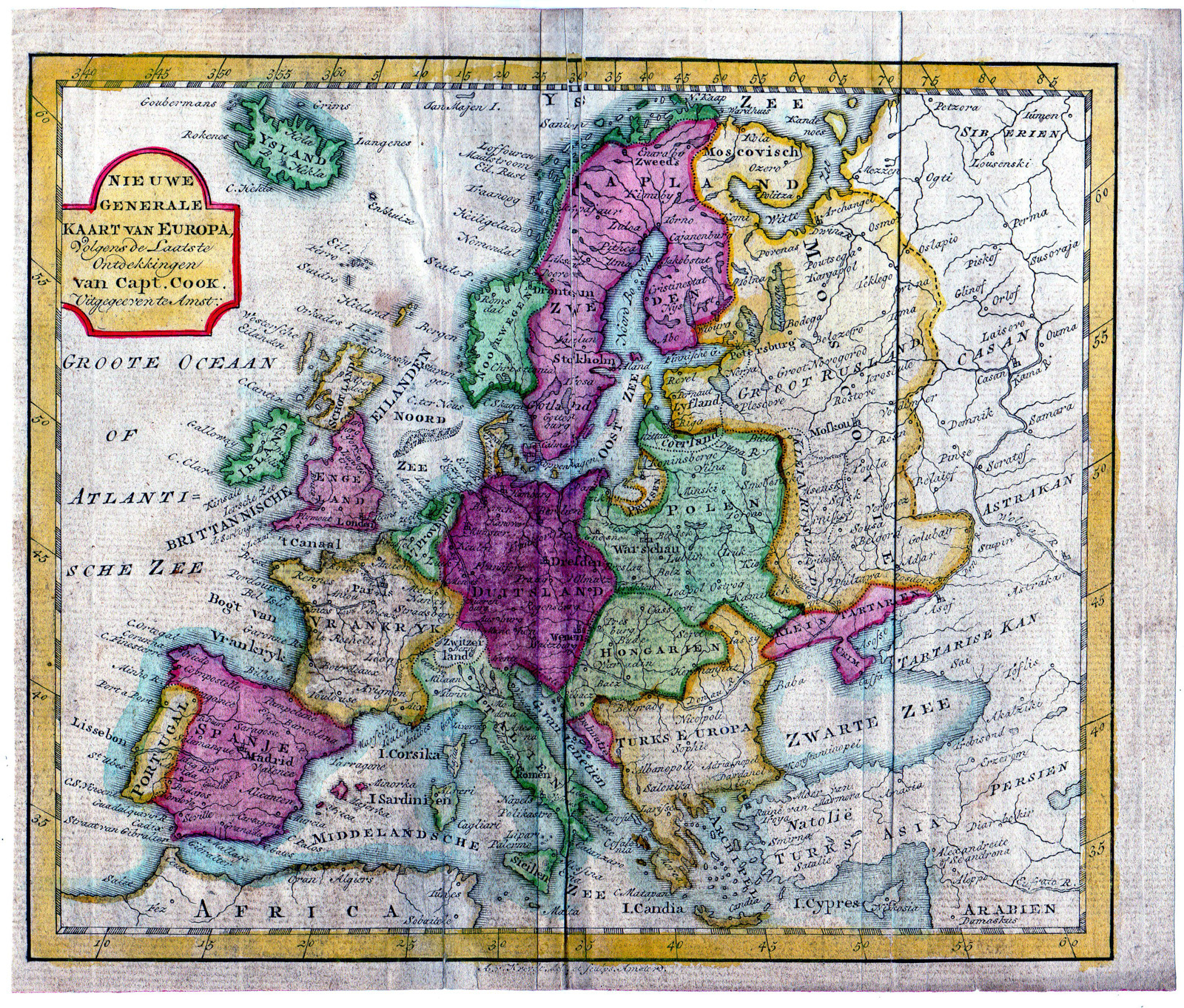 RB 3786 416x354 Antique Map-EUROPE-CAPTAIN COOK-Krevelt-1786