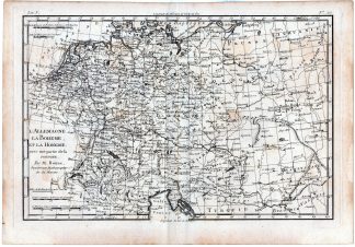 Antique Map-GERMANY-HONGARY-BOHEMIA-POLAND-Bonne-ca 1788