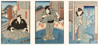 3-Antique Master Prints-KUNIYOSHI-KANADEHON-CHUSHINGURA-TRIPTYCH-Kuniyoshi-1852