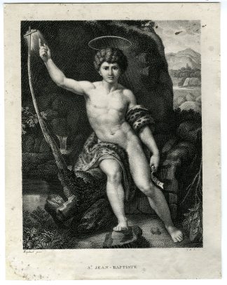 Antique Print-SAINT-JEAN-BAPTISTE-IN-THE-DESERT-Wicar-Bervic-Raphael-c.1800