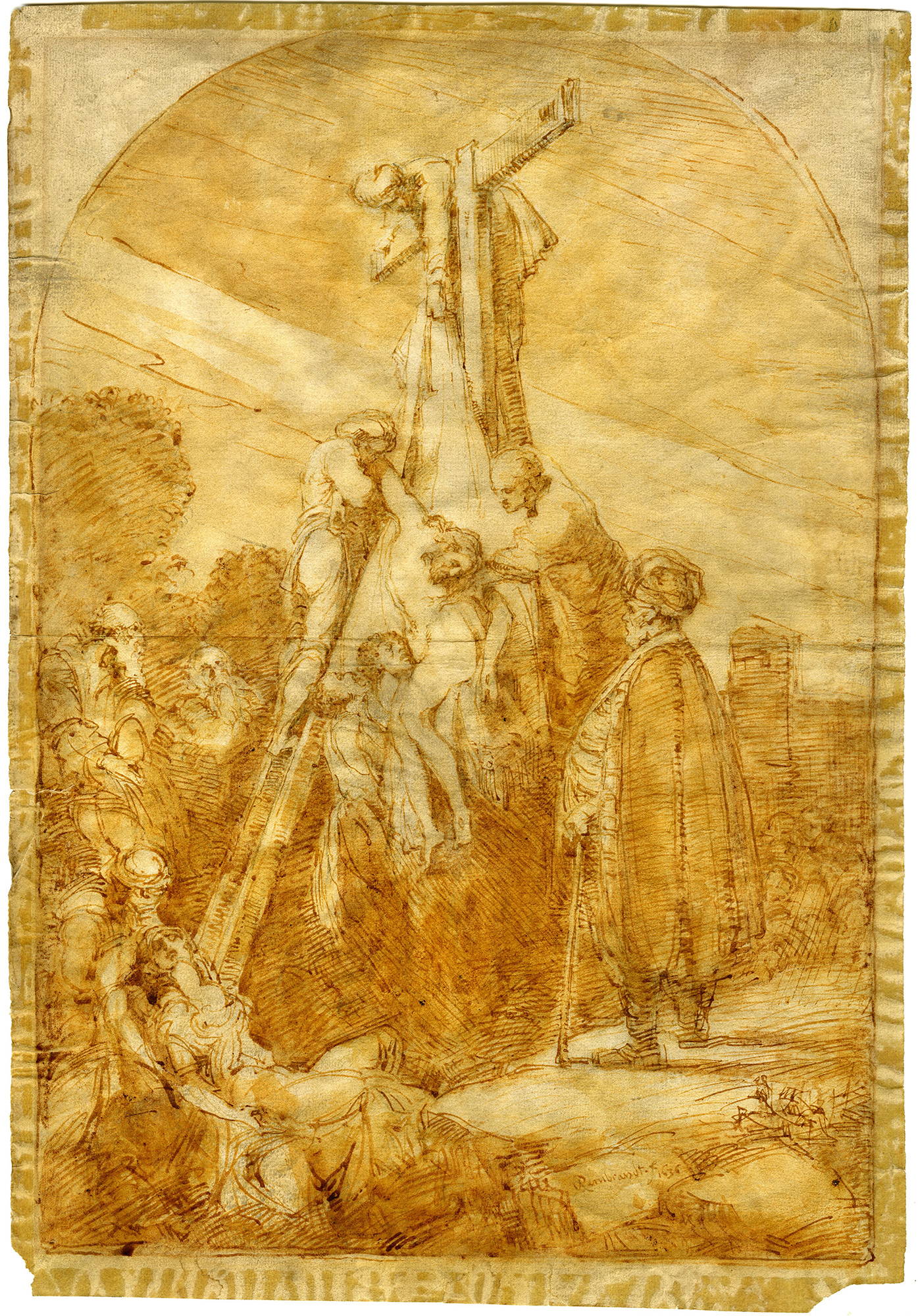 Pictura 05079 416x596 Antique Drawing-DESCENT-FROM-THE-CROSS-Rembrandt-1636