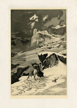 Antique Master Print-FIGHTING-CENTAURS-INTERMEZZOS-Klinger-1881