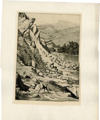 Antique Master Print-LANDSLIDE-INTERMEZZOS-CENTAURS-Klinger-1881