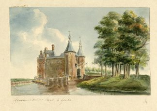 Antique Drawing-HAASDRECHTSEPOORT-CITY GATE-GOUDA-Van der Goes van Dirxland-c.1800-1826