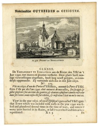 Antique Print-IJSSELPOORT-IJSSELSTEIN-CITY-GATE-VIEW-Rademaker-1732