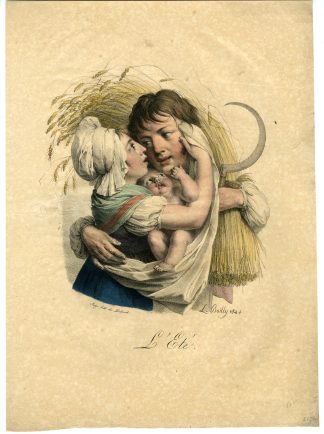Antique Master Print-L'ETE-SUMMER-ALLEGORY-LITHOGRAPH-Boilly-c.1824-1830
