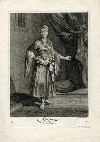 Antique Master Print-AFRICAN WOMAN-OTTOMAN EMPIRE-LEVANT-Scotin-Vanmour-1714