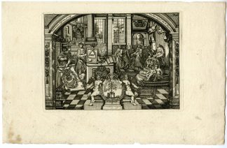 Antique Master Print-ALLEGORY-BIRTH-WILLEM-V-Sibersma-1748