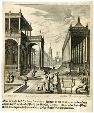 Antique Master Print-PERSIAN-KING-LOGGIE-ARCHITECTURE-PL.29-Kuesel-Baur-1671