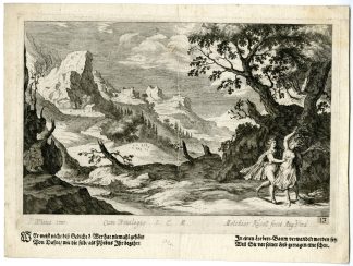 Antique Master Print-APOLLO-DAPHNE-LAUREL-LANDSCAPE-Kuesel-Baur-1670