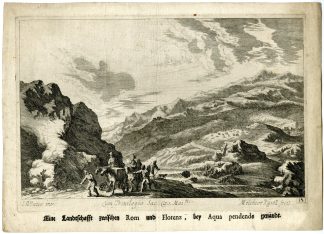 Antique Master Print-LANDSCAPE-AQUAPENDENTE-ROME-FLORENCE-PL.18-Kuesel-Baur-1670