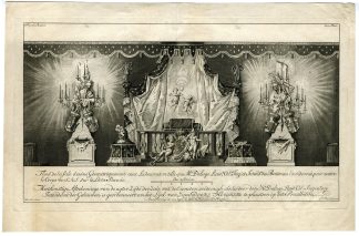 Antique Master Print-PRAALBED-WILLEM-IV-FUNERAL-MAUSOLEUM-Punt-De Swart-1752