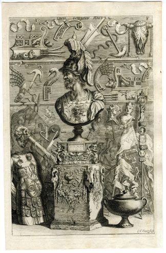 Antique Print-GRECO ROMAN-SCULPTURE-SCIPIO-DECORATION-Eimmart-Sandrart-1675