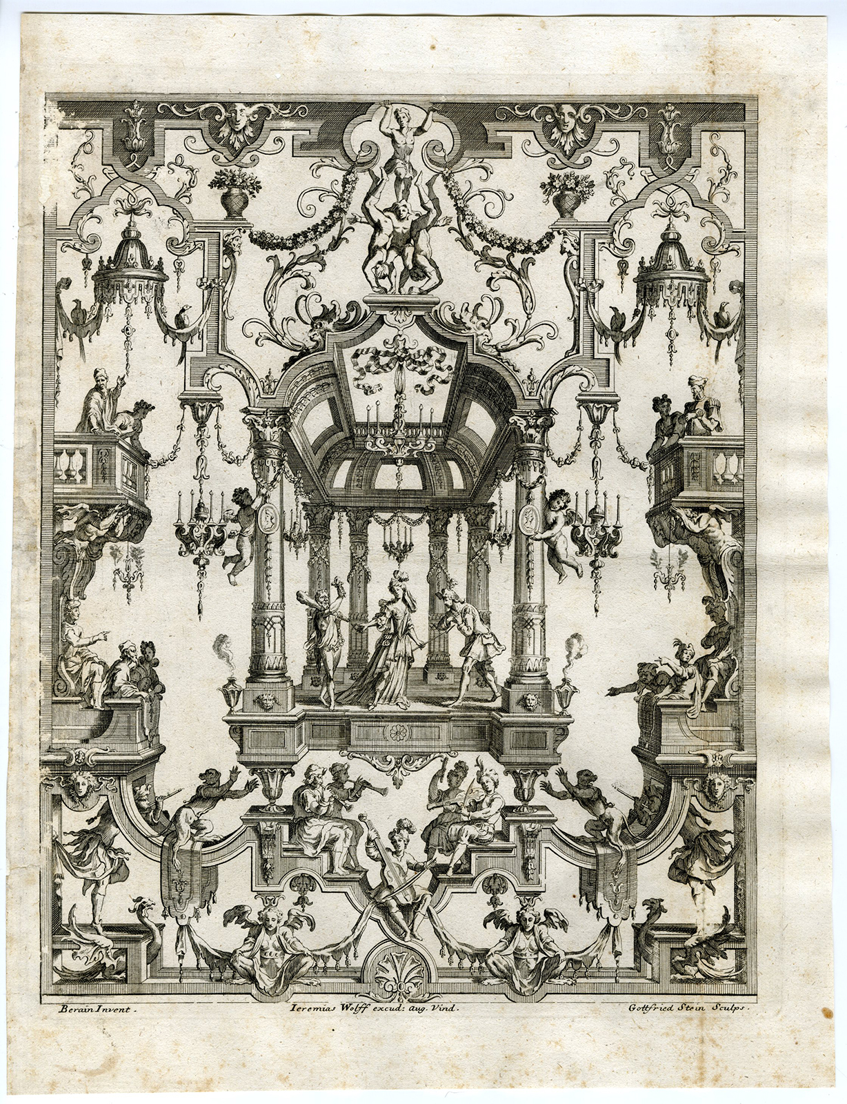 , Antique Master Print-ORNAMENTAL-ARABESQUES-STEIN-Stein-Berain-c.1700, Pictura Antique Prints