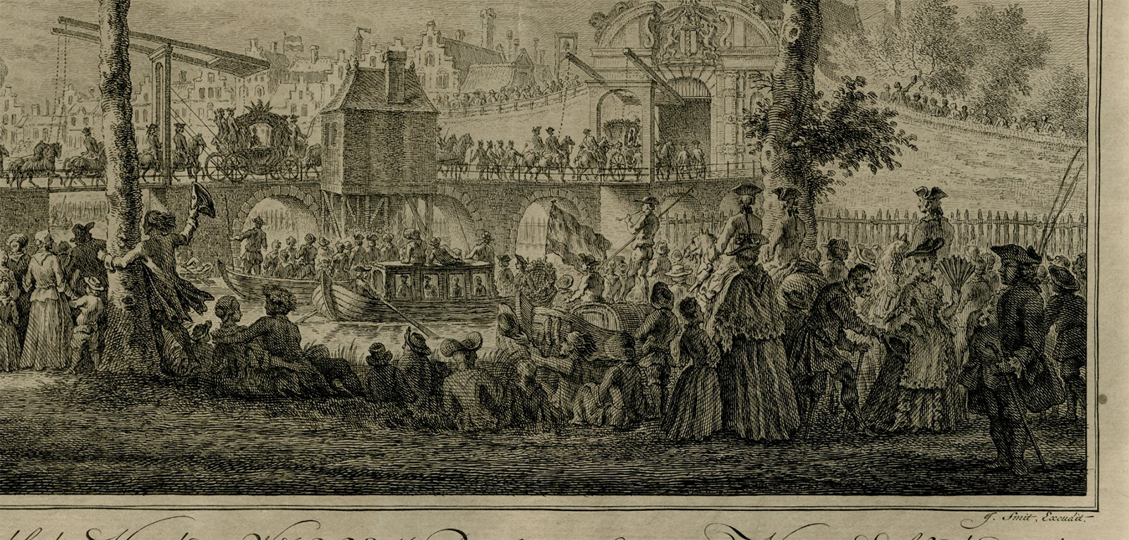 , Antique Master Print-ARRIVAL-WILLIAM-V-WILHELMINA-AMSTERDAM-Fokke-1768, Pictura Antique Prints