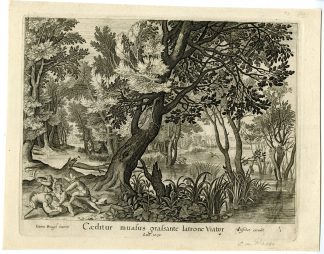 4-Antique Master Prints-SERIES-GOOD-SAMARITAN-LANDSCAPE-Passe-Brueghel-Bril-1601