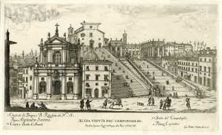 Antique Master Print-CAMPIDOGLIO-ROME-CAPITOLINE-HILL-SPANISH STAIRS-Falda-1665
