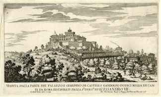 Antique Master Print-CASTEL-GANDOLFO-PAPAL-PALACE-ROME-VIEW-Falda-1665