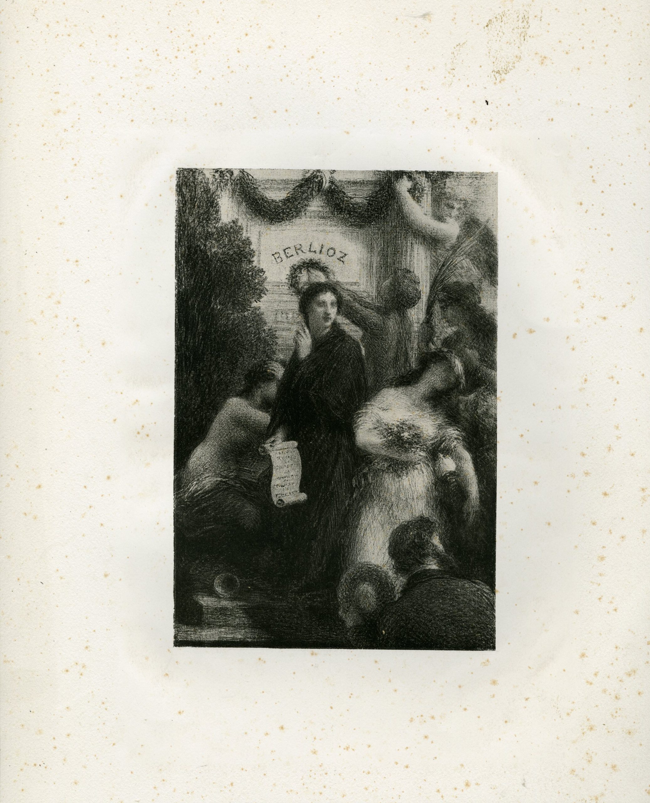 , Antique Master Print-BERLIOZ-APOTHEOSIS-SYMBOLIST-LITHO-Fantin-Latour-c.1888, Pictura Antique Prints