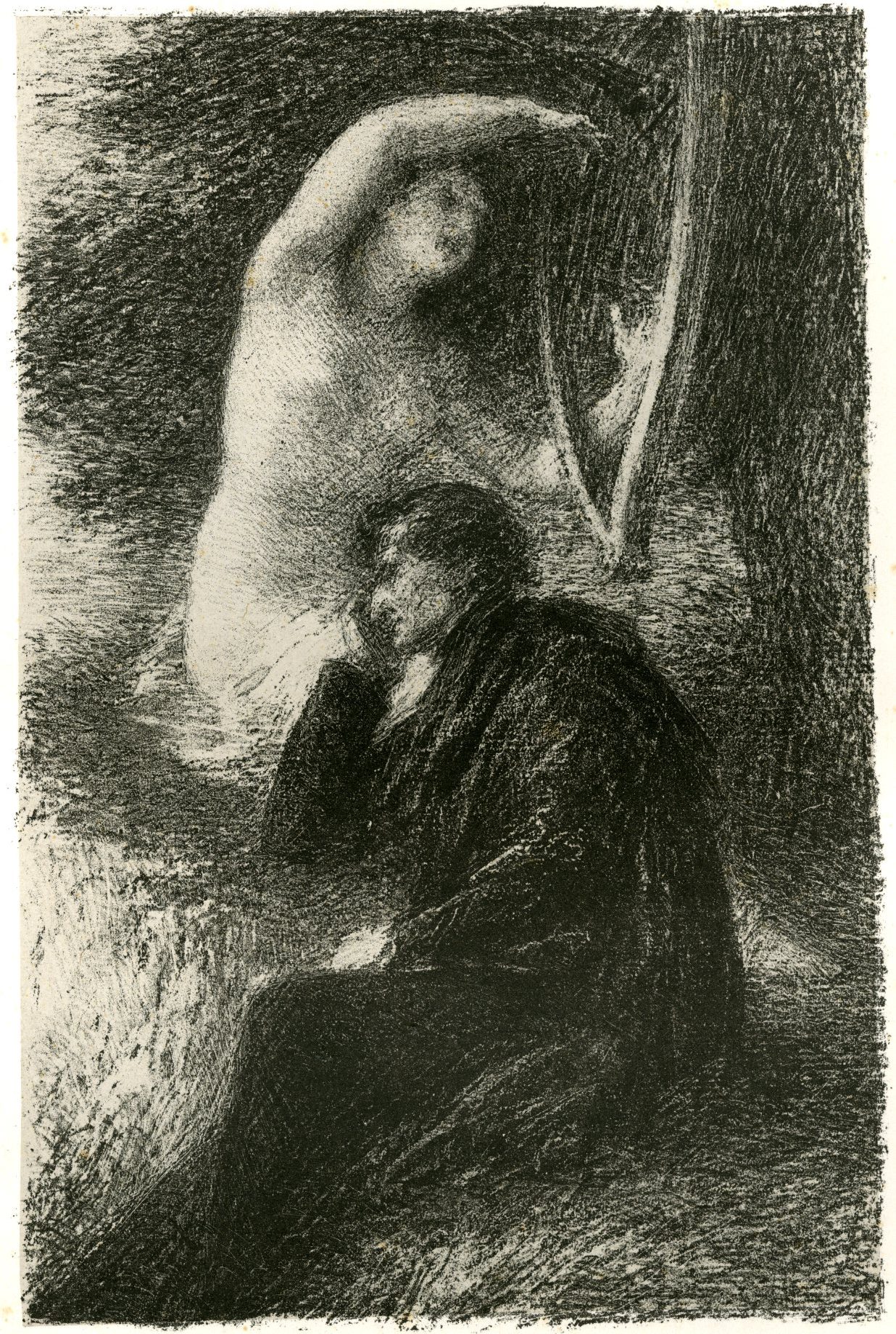 , Antique Master Print-LELIO-AEOLIAN-HARP-SYMBOLIST-LITHO-Fantin-Latour-c.1888, Pictura Antique Prints