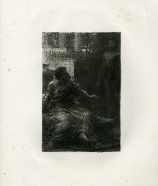 Antique Master Print-CAPTURE-OF-TROY-APPARITION-OF-HECTOR-Fantin-Latour-c.1888