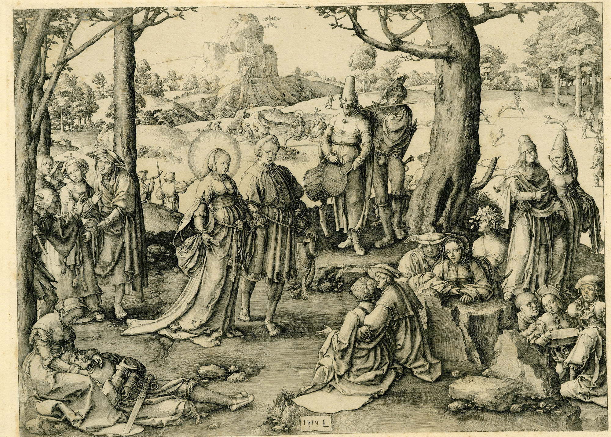 , Antique Master Print-DANCE-OF-SAINT-MARY-MAGDALENE-Durand-Van Leyden-1872, Pictura Antique Prints