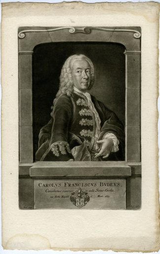 Antique Master Print-CAROLUS-FRANCISCUS-BUDEUS-SAXE-GOTHA-COURT-Haid-Bach-1757
