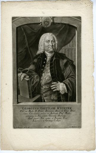 Antique Master Print-GEORG-GOTTLOB-RICHTER-GOETTINGEN-PHYSICIAN-Haid-1757