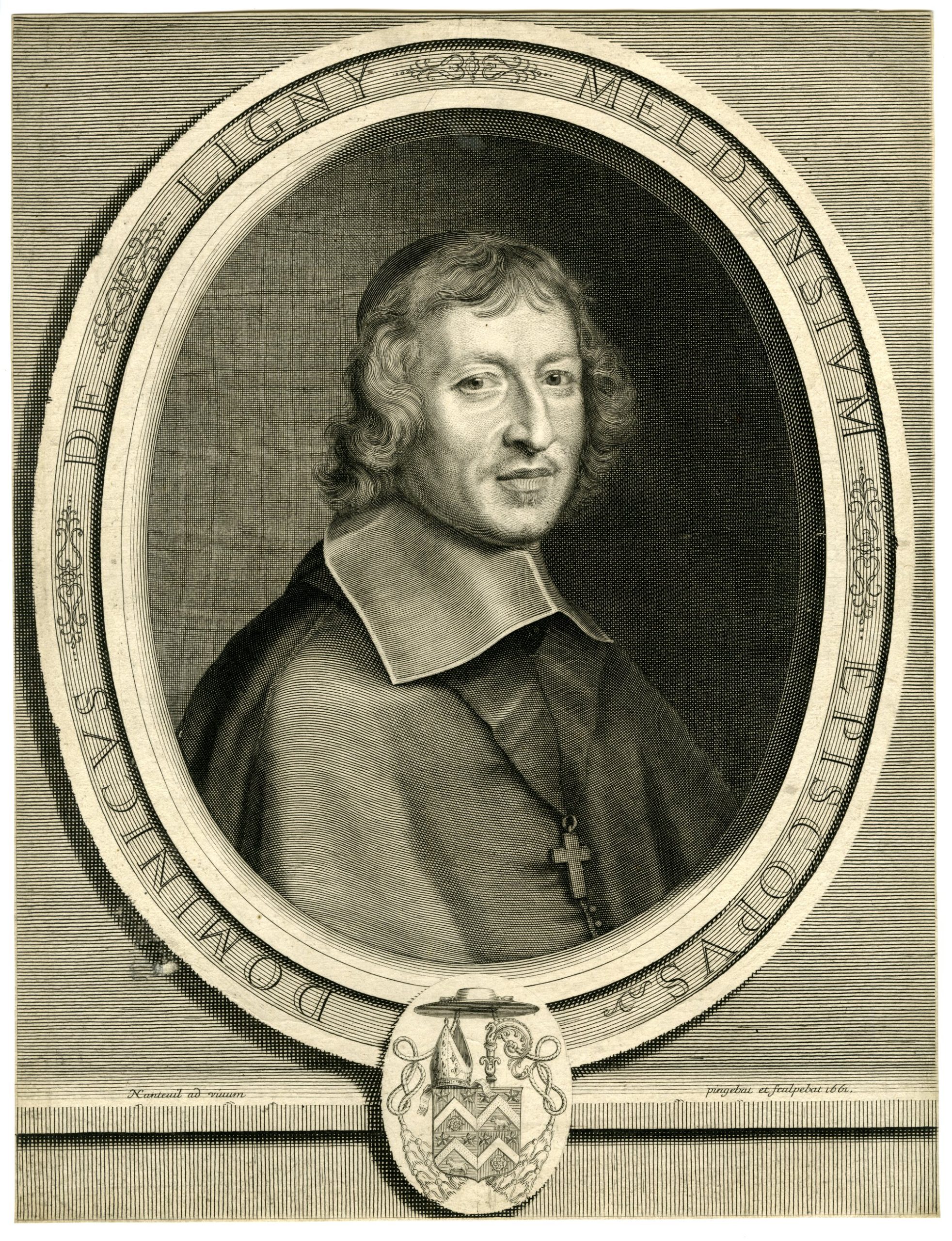 , Antique Master Print-DOMINIQUE-DE-LIGNY-BISHOP-PORTRAIT-Nanteuil-1661, Pictura Antique Prints