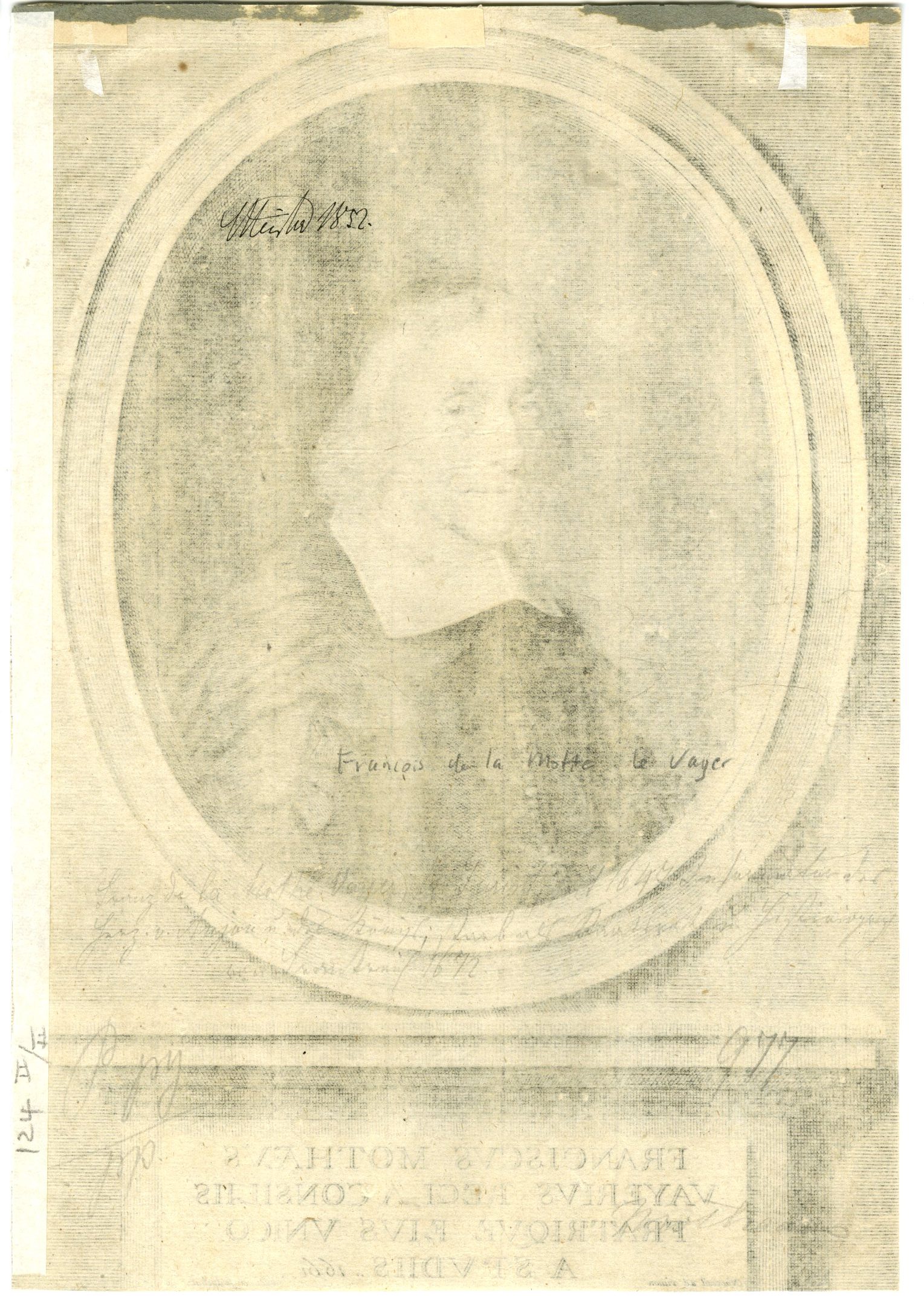 , Antique Master Print-FRANCOIS-DE-LA-MOTHE-LE-VAYER-PORTRAIT-Nanteuil-1661, Pictura Antique Prints