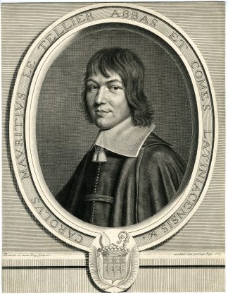 Antique Master Print-CHARLES-MAURICE-LE-TELLIER-PORTRAIT-Nanteuil-1661