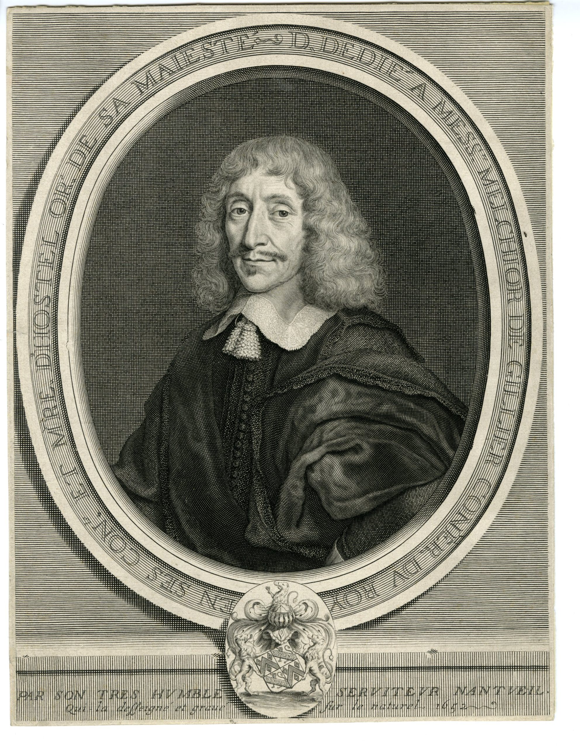 , 2-Antique Master Prints-MADAME-MELCHIOR-DE-GILLIER-PORTRAIT-Nanteuil-1652, Pictura Antique Prints
