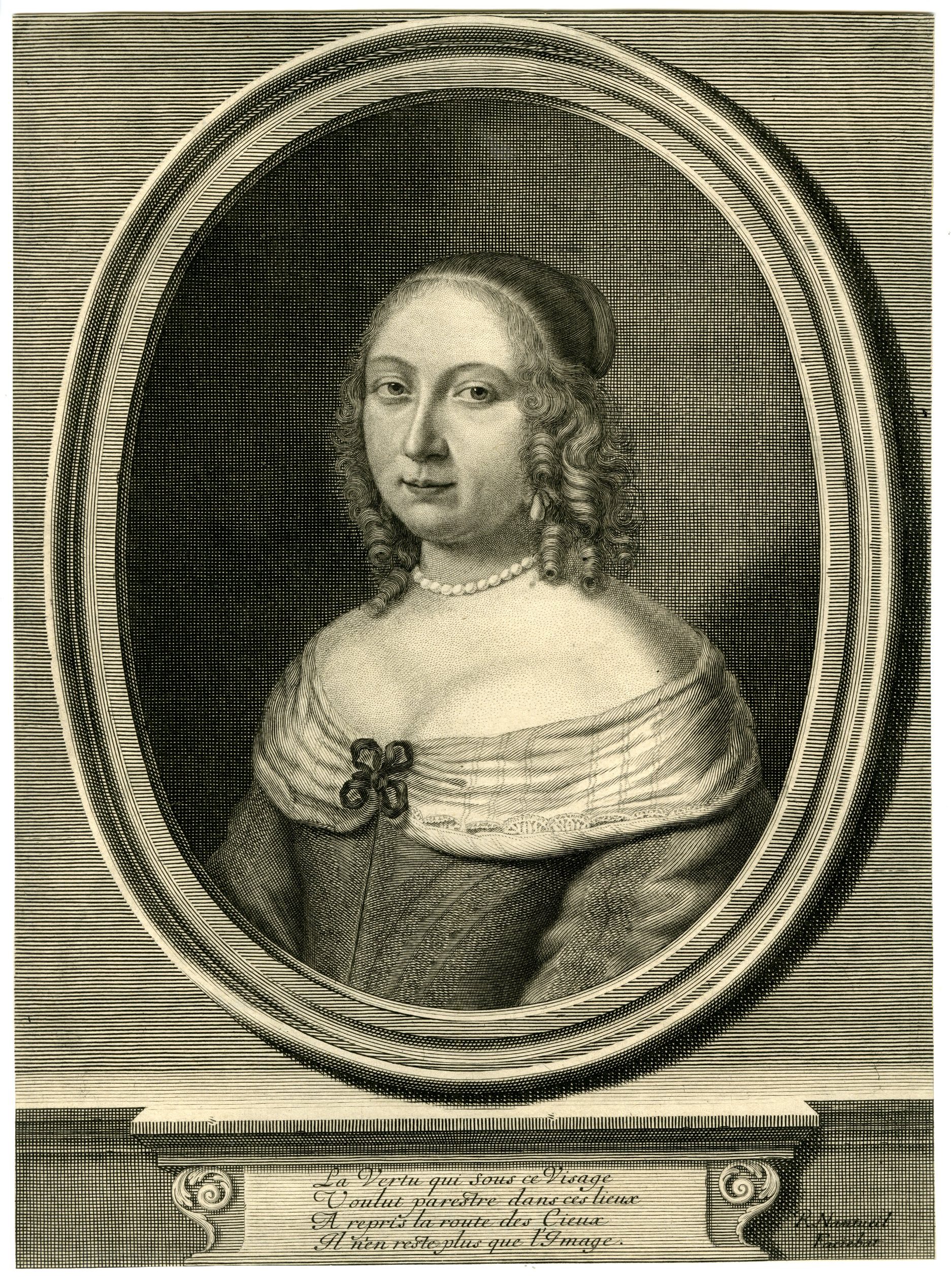 , 2-Antique Master Prints-MADAME-MELCHIOR-DE-GILLIER-PORTRAIT-Nanteuil-1652, Pictura Antique Prints