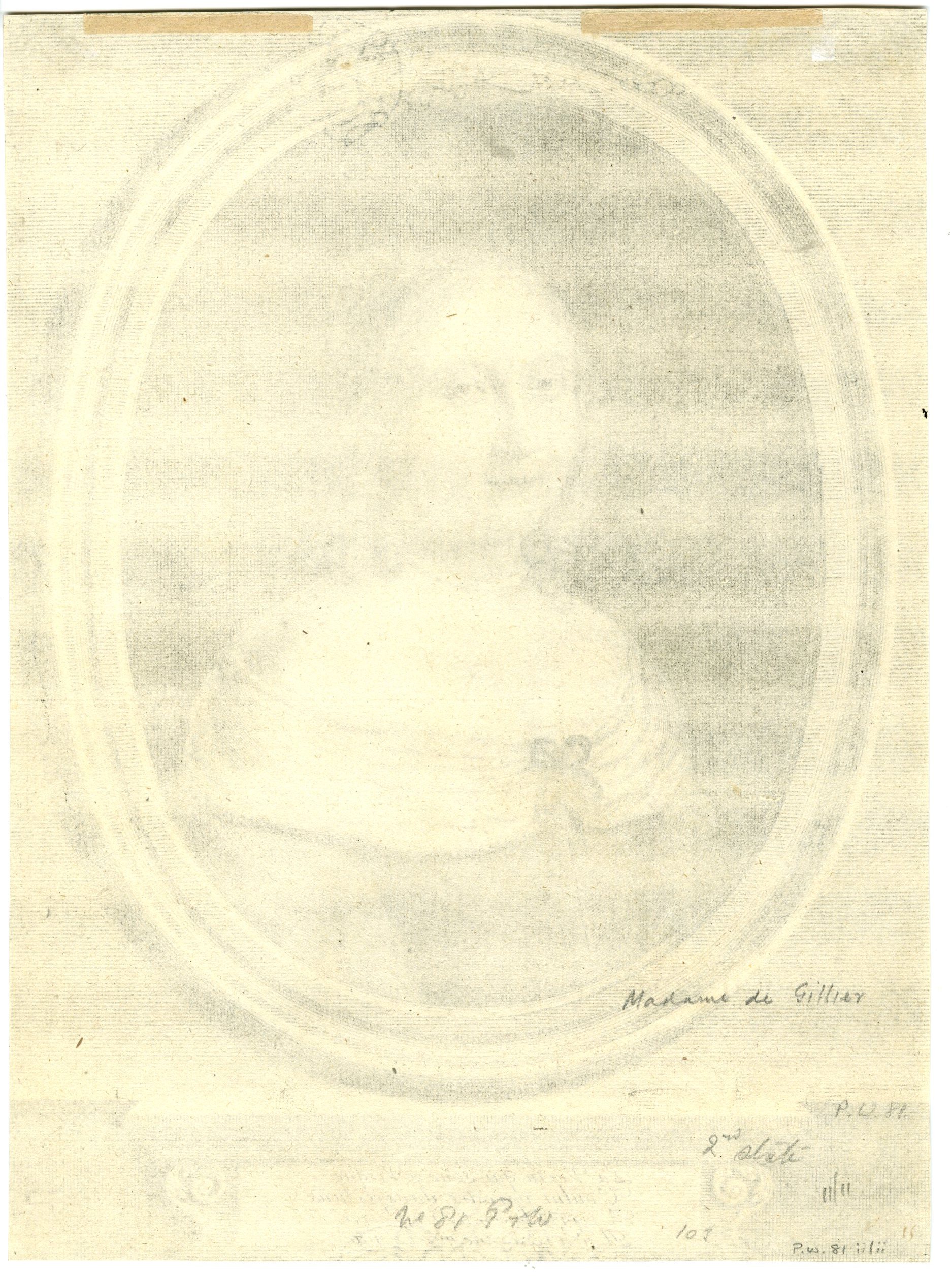 , 2-Antique Master Prints-MADAME-MELCHIOR-DE-GILLIER-PORTRAIT-Nanteuil-1652, Pictura Antique Prints