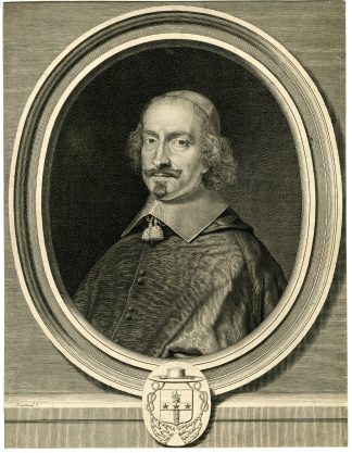 Antique Master Print-CARDINAL-JULES-MAZARIN-PORTRAIT-Nanteuil-1652