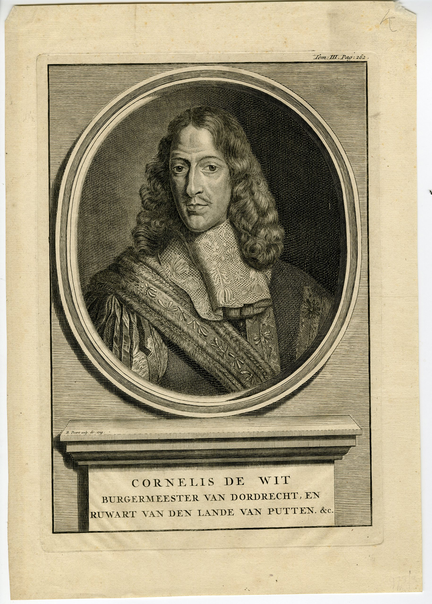 , Antique Master Print-CORNELIS DE WITT-MAYOR OF DORDRECHT-Picart-1729, Pictura Antique Prints