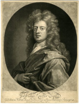 Antique Master Print-GODFREY-KNELLER-PORTRAIT-Smith-Kneller-1694