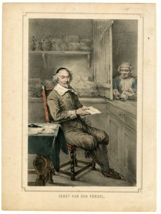 Antique Master Print-JOOST-VAN-DEN-VONDEL-Van de Weijer-Hoevenaar-c. 1850
