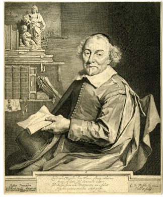 Antique Master Print-JOOST-VAN-DEN-VONDEL-ENGRAVED-PORTRAIT-Visscher-1657