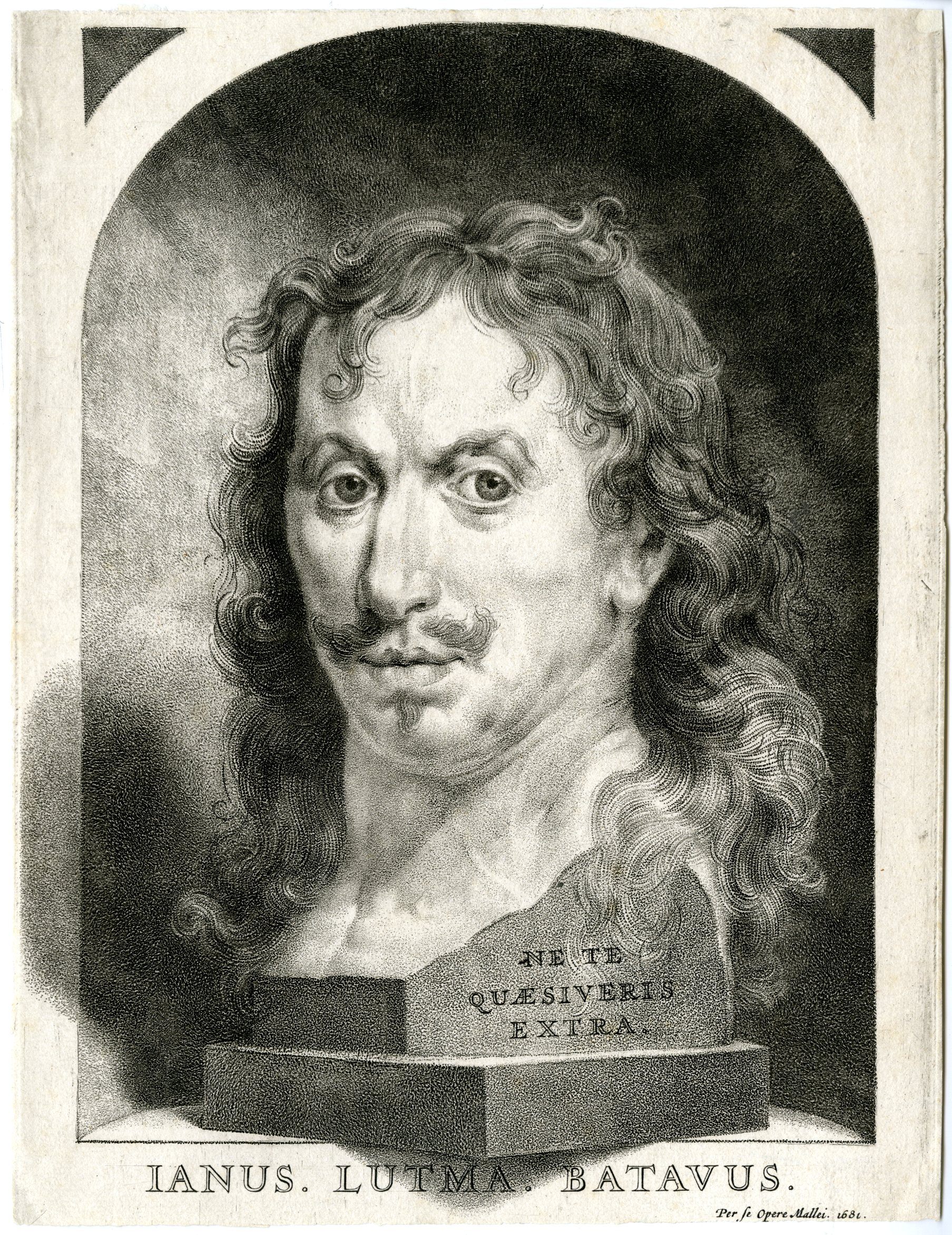 , Rare-Antique Master Print-JOHANNES-LUTMA-II-SELF-PORTRAIT-ENGRAVING-Lutma-1681, Pictura Antique Prints