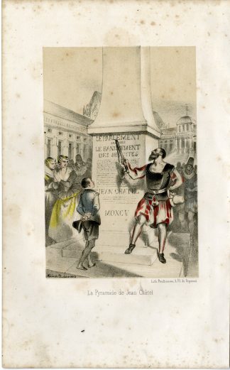 Antique Print-PYRAMIDE-JEAN-CHATEL-JESUITS-MONUMENT-Fragonard-1846