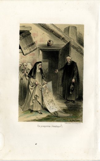 Antique Print-JESUIT-PROSPECTUS-CONVENT-SCENE-Fragonard-1846